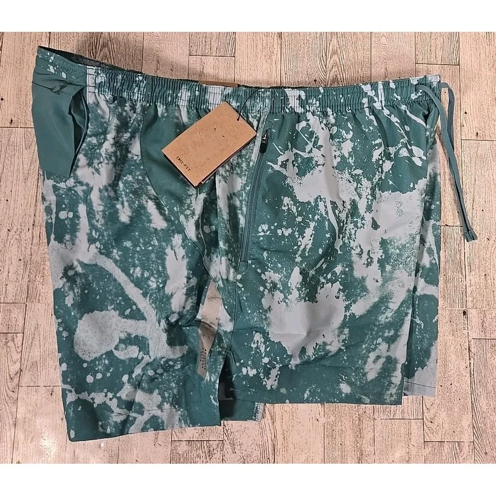 Nike Running Shorts XXL Flex Stride Men Brief DV9272-379 Green Splatter NEW